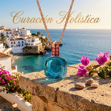 Statement Blue Topaz & Ruby Pendant Necklace in Bronze Sterling Silver – Boho Luxe Heirloom with Healing Gemstones