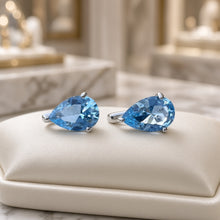 Exclusive Handmade Aquamarine Teardrop Statement Earrings in 925 Sterling Silver | Nickel-Free Limited Series | Curación Holística Spanish Craftsmanship