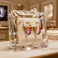 Pendientes de aro Rainbow Chakra Bliss – Pendientes artesanales españoles de plata de ley con múltiples gemas y energía curativa holística