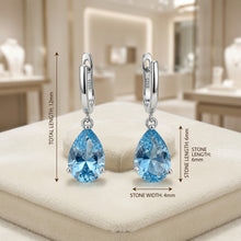 Aquamarine Teardrop Earrings – Sterling Silver | Boho Elegance Handmade in Spain