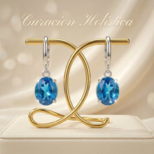 Royal Blue Topaz Dangle Earrings 925 Sterling Silver Handcrafted in Spain