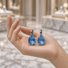 Exclusive Handmade Aquamarine Teardrop Statement Earrings in 925 Sterling Silver | Nickel-Free Limited Series | Curación Holística Spanish Craftsmanship