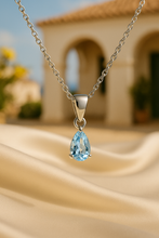 Aquamarine Teardrop Necklace – Sterling Silver Elegance - curacionholistica