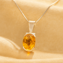 Premium sterling silver and citrine necklace with free shipping