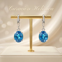 Royal Blue Topaz Dangle Earrings 925 Sterling Silver Handcrafted in Spain