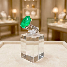 Exclusive Nano Emerald & White Quartz Statement Ring | Nickel-Free 925 Sterling Silver | Curación Holistica