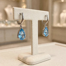 Aquamarine Teardrop Earrings – Sterling Silver | Boho Elegance Handmade in Spain