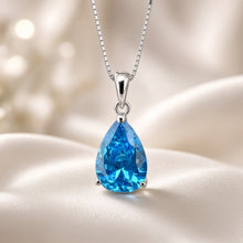 Exquisite Handmade Teardrop Blue Topaz Statement Necklace | 20×8mm Pear Sterling Silver, Hypoallergenic | Limited Edition Spanish Craftsmanship