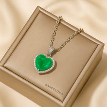 Romantic crystal heart necklace in sterling silver