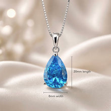 Exquisite Handmade Teardrop Blue Topaz Statement Necklace | 20×8mm Pear Sterling Silver, Hypoallergenic | Limited Edition Spanish Craftsmanship
