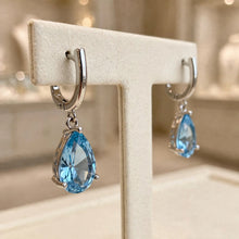Aquamarine Teardrop Earrings – Sterling Silver | Boho Elegance Handmade in Spain