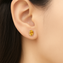 Golden yellow citrine birthstone studs by Curación Holística