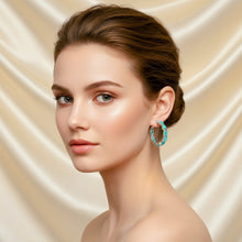 Pendientes de aro de turmalina Paraíba hechos a mano: la esencia de la elegancia tropical