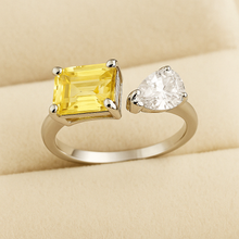 Adjustable Citrine and White Quartz Statement Ring in Sterling Silver – Handmade Exclusivity by Curación Holística - Curacíon Holística