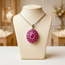 Exclusive Natural Ruby Necklace Sterling Silver - Handmade Spanish Jewelry Luxury