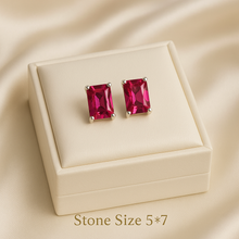 	Statement ruby earrings for women – 5x7 gemstone size