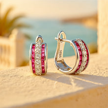 Handcrafted Mediterranean-style earrings with rose and quartz gemstones”