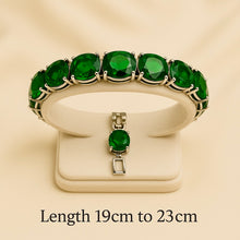 Adjustable green nano emerald bracelet, perfect fit from 19cm to 23cm.