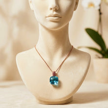 Statement Blue Topaz & Ruby Pendant Necklace in Bronze Sterling Silver – Boho Luxe Heirloom with Healing Gemstones