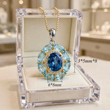 Exquisite Limited Edition Handmade Natural Aquamarine & London Blue Topaz Statement Necklace | Sterling Silver with Gold Accents | Hypoallergenic Spanish Craftsmanship
