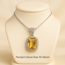 Statement sterling silver necklace with golden citrine centerpiece