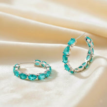 Pendientes de aro de turmalina Paraíba hechos a mano: la esencia de la elegancia tropical