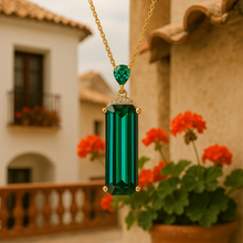 Handmade Nano Emerald Statement Necklace – Sterling Silver | Boho Luxury Jewelry by Curación Holística - Curacíon Holística