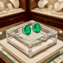 Handmade Limited Edition Natural Diopside Oval Stud Earrings in Sterling Silver | Curación Holística | Spanish Artisan Craftsmanship | Hypoallergenic S925 | Healing Gemstone Jewelry