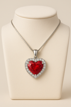 Boho Ruby Heart Necklace | Sterling Silver Statement Jewelry | Curación Holistica - Curacíon Holística