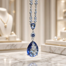 Handmade Natural Tanzanite Statement Necklace in 925 Sterling Silver