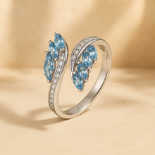 Elegant Aquamarine Open Ring in Sterling Silver – Handmade Healing Jewelry | Curación Holística - Curacíon Holística
