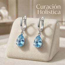 Aquamarine Teardrop Earrings – Sterling Silver | Boho Elegance Handmade in Spain