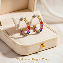 Pendientes de aro Rainbow Chakra Bliss – Pendientes artesanales españoles de plata de ley con múltiples gemas y energía curativa holística