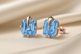 	Close-up of exclusive Curación Holística aquamarine boho earrings crafted in Spain