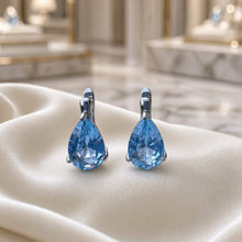 Exclusive Handmade Aquamarine Teardrop Statement Earrings in 925 Sterling Silver | Nickel-Free Limited Series | Curación Holística Spanish Craftsmanship
