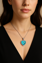 Paraiba Tourmaline Heart Necklace | Sterling Silver Statement Pendant | Curación Holística Exclusive - Curacíon Holística