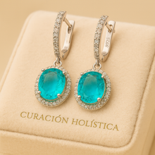 ✨ Paraíba Tourmaline & White Quartz Drop Earrings – Handmade Statement Jewelry in 925 Sterling Silver ✨ - Curacíon Holística