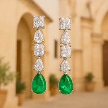 Crystal healing jewelry – elegant emerald drop earrings