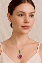 Elegant Ruby and White Quartz Pendant Necklace | Boho Statement Jewelry | Sterling Silver Gold Plated | Curación Holística Exclusive | Healing Gemstone - Curacíon Holística