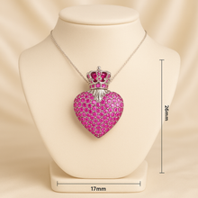 Royal Heart Ruby Pendant in Sterling Silver – Handmade Boho Statement Necklace for Bold Elegance - Curacíon Holística