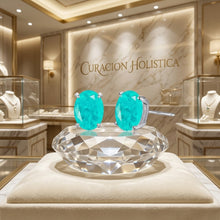 Exclusive Handmade Paraiba Tourmaline Stud Earrings 925 Sterling Silver | Luxury Statement Jewelry | Vibrant Blue Green Gemstone | Gift for Her | Free Shipping