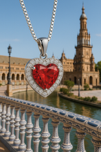 Boho Ruby Heart Necklace | Sterling Silver Statement Jewelry | Curación Holistica - Curacíon Holística