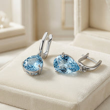 Aquamarine Teardrop Earrings – Sterling Silver | Boho Elegance Handmade in Spain