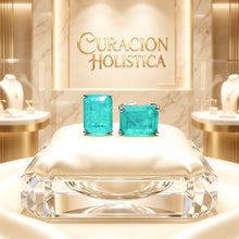Exclusive Handmade Paraiba Tourmaline Studs - 925 Sterling Silver - 8x6mm Emerald Cut