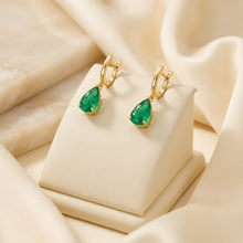 Exquisite Limited Edition Nano Emerald Teardrop Earrings – Handmade Spanish Statement Jewelry in 18K Gold Plated Nickel-Free Sterling Silver by Curación Holística