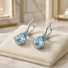Aquamarine Teardrop Earrings – Sterling Silver | Boho Elegance Handmade in Spain