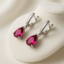 Handmade Sterling Silver Rubi Rose Teardrop Earrings | Spanish Craftsmanship | Curación Holística Statement Jewelry