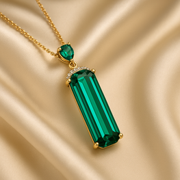 Handmade Nano Emerald Statement Necklace – Sterling Silver | Boho Luxury Jewelry by Curación Holística