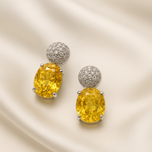 .	Citrine Healing Gemstone Earrings in Sterling Silver by Curación Holística