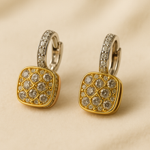 Premium boho jewelry with white quartz set in tri-tone metal finish